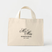 Stylish wedding personalized Mr and Mrs  ミニトートバッグ (正面)