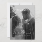 Stylish Wedding Photo Double-sided Thank You サンキューカード (正面)