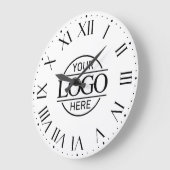 Stylish White Branded Company Business Logo Custom ラージ壁時計 (傾斜)