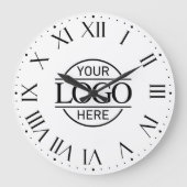 Stylish White Branded Company Business Logo Custom ラージ壁時計 (正面)