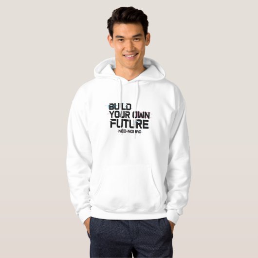 Stylish White Hoodie with Unique Graphic Print パーカ (正面フル)