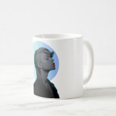 Stylish Woman in Monochromatic Portrait コーヒーマグカップ (正面右)