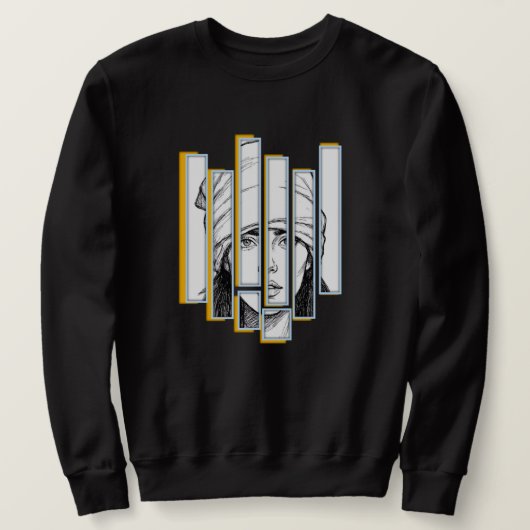 Stylish Women's Hoodie with Covered Head Artwork スウェットシャツ (デザイン正面)