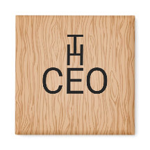 Stylish Wood Texture Magnet with The CEO Text