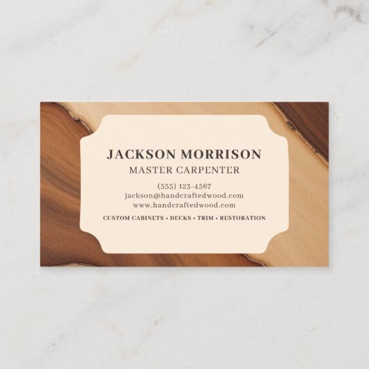 Stylish Wooden Carpentry Construction Modern 名刺 (裏面)