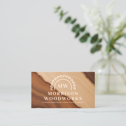 Stylish Wooden Carpentry Construction Modern 名刺 (スタンド正面)