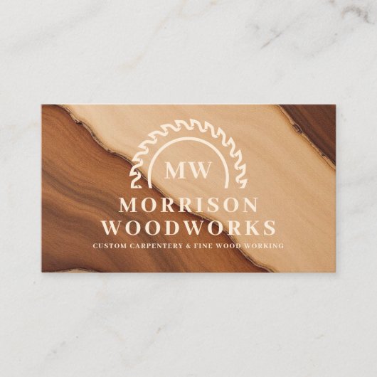 Stylish Wooden Carpentry Construction Modern 名刺 (正面)