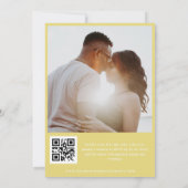 Stylish Yellow & Green Typography QR Code Wedding 招待状 (裏面)