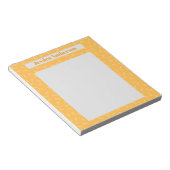 Stylish Yellow Modern Typography Personalized Name ノートパッド (アングル)