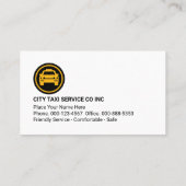 Stylish Yellow Taxi Boxes Cab Driver 名刺 (裏面)