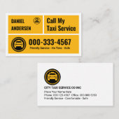 Stylish Yellow Taxi Boxes Cab Driver 名刺 (正面/裏面)