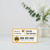 Stylish Yellow Taxi Boxes Cab Driving 名刺 (スタンド正面)