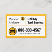 Stylish Yellow Taxi Boxes Cab Driving 名刺 (正面)