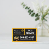 Stylish Yellow Taxi Boxes Driving Cab 名刺 (スタンド正面)