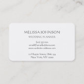 StylistパーソナライズされたウェディングプランナーBusiness Cart 名刺 (裏面)