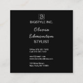 Stylistファッションフォトカスタムテンプレートプレーンメイクアップ スクエア名刺 (裏面)