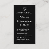 Stylistファッションフォトカスタムテンプレートプレーンメイクアップ 名刺 (裏面)