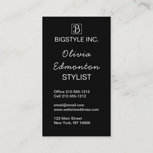 Stylistファッションフォトカスタムテンプレートプレーンメイクアップ 名刺 (裏面)