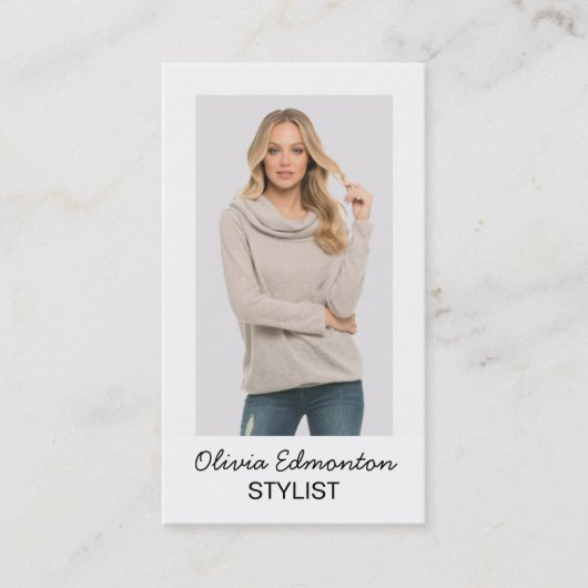 Stylistファッションフォトカスタムテンプレートプレーンメイクアップ 名刺 (正面)