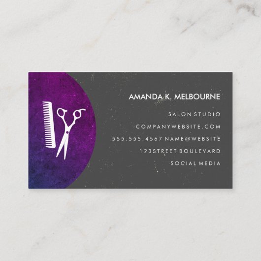 Stylistモノグラムとテクスチャ付きカラーウェイ 名刺 (裏面)