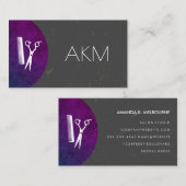 Stylistモノグラムとテクスチャ付きカラーウェイ 名刺 (正面/裏面)