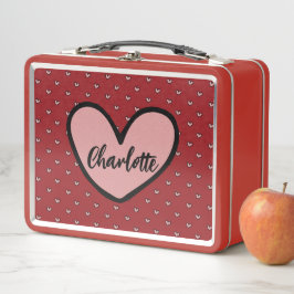 Stylist甘いハートパーソナライズされたギフトテンプレート メタルランチボックス