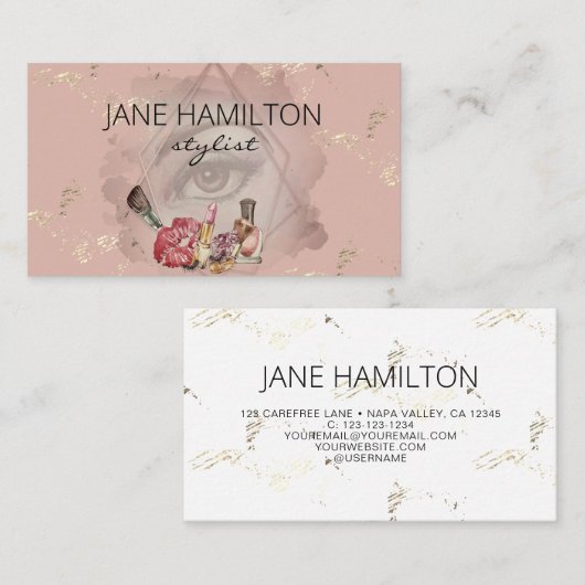 Stylist美しいメイクアップLashesプロファイルカード 名刺 (正面/裏面)