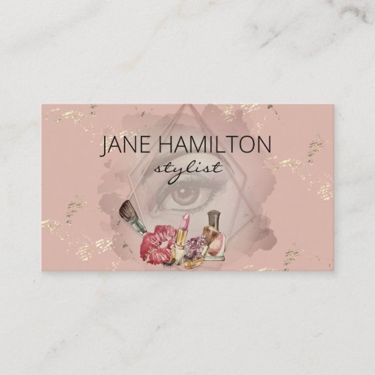 Stylist美しいメイクアップLashesプロファイルカード 名刺 (正面)