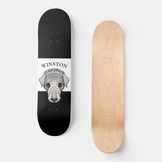 Stylize Labrador Retriever Personalized Skateboard スケートボード (正面)