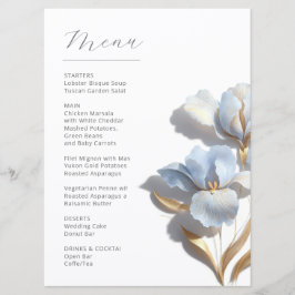 Stylized 3D Lily Flowers Blue Gold メニュー