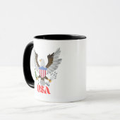 Stylized American Bald Eagle National Emblem マグカップ (正面左)