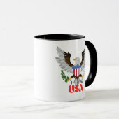 Stylized American Bald Eagle National Emblem マグカップ (正面右)