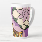 Stylized Axe and Flower Design カフェラテマグ (右アングル)