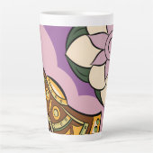 Stylized Axe and Flower Design カフェラテマグ (正面)