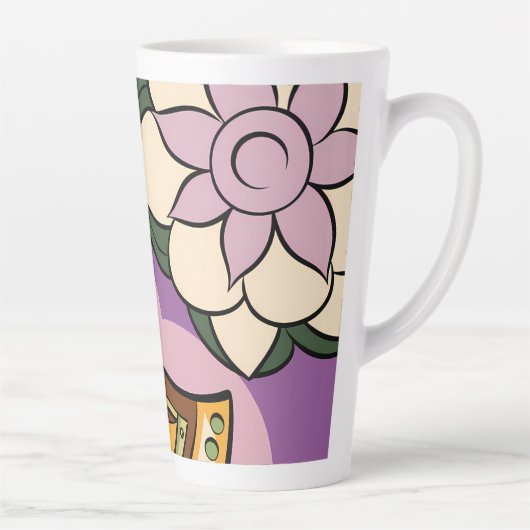 Stylized Axe and Flower Design カフェラテマグ (右)
