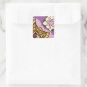Stylized Axe and Flower Design スクエアシール (バッグ)