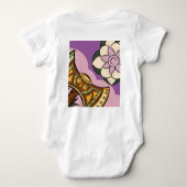 Stylized Axe and Flower Design ベビーボディスーツ (裏面)