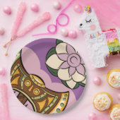Stylized Axe and Flower Design ペーパープレート (パーティー)