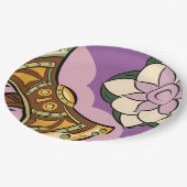 Stylized Axe and Flower Design ペーパープレート (アングル)
