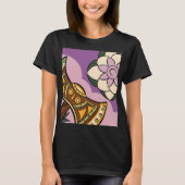 Stylized Axe and Flower Design Tシャツ (正面)