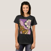 Stylized Axe and Flower Design Tシャツ (正面フル)