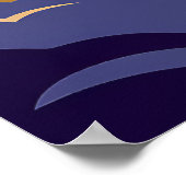 Stylized Bearded Figure Riding a Motorcycle ポスター (角)