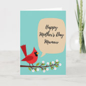Stylized Bird Mothers Day Card カード (正面)
