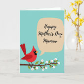 Stylized Bird Mothers Day Card カード (黄色い花)