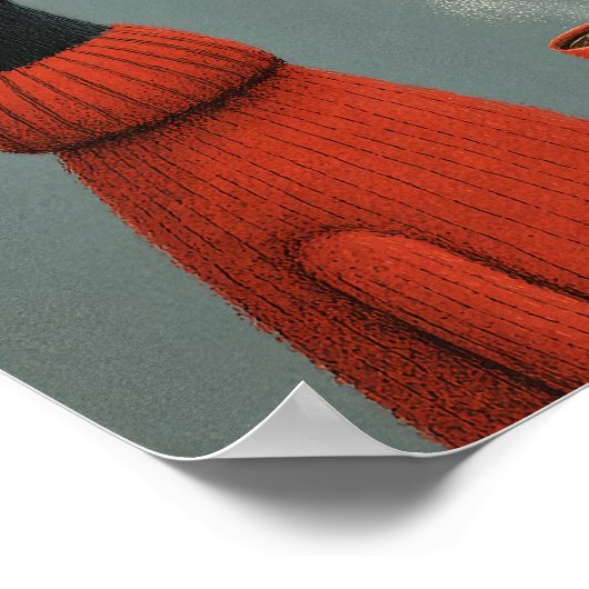 Stylized Black Dog Coffee Art ポスター (角)