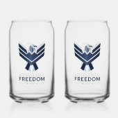 Stylized Blue Eagle "Freedom Within" ガラス缶 (正面)
