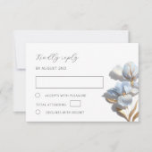 Stylized Blue Gold Lily Bas Relief Flower 出欠カード (正面)