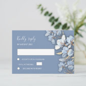 Stylized Blue Gold Lily Layered Flowers 出欠カード (スタンド正面)