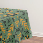 Stylized botanical orange and black floral pattern テーブルクロス (インサイチュ)