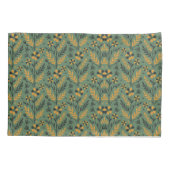 Stylized botanical orange and black floral pattern 枕カバー (裏面-左)